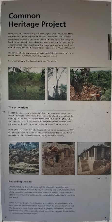 Common Heritage Project panel with excavation and reconstruction photographs